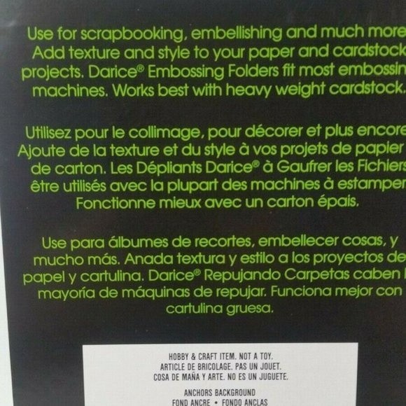 Darice Embossing Folder Nautical Anchors Scrapbook Paper Crafts Cards - Picture 4 of 6